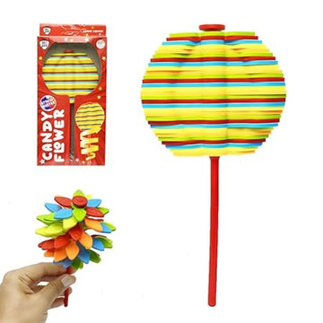 Candy Flower and Candy Flume Lollipops, Spinning Lollipop Toy, Stress Relief Toy, Multicolour - 1Pc