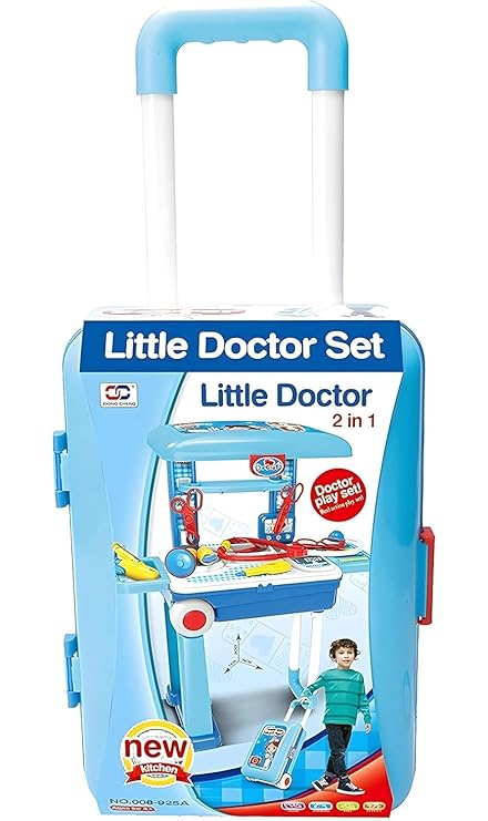 Premium Doctor Set 2 in 1 Trolley for Kids | Doctor Kids Luggage Real Action Play Set | Doctor Kit for Boys & Girls (Pack of 1)