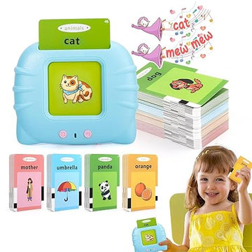 Talking Flash Cards Learning Toys for 2 to 6 Years Old Boys Girls, Educational Toddlers Toys Reading Machine with 224 Words, Preschool Montessori Toys and Birthday Gift for Kids