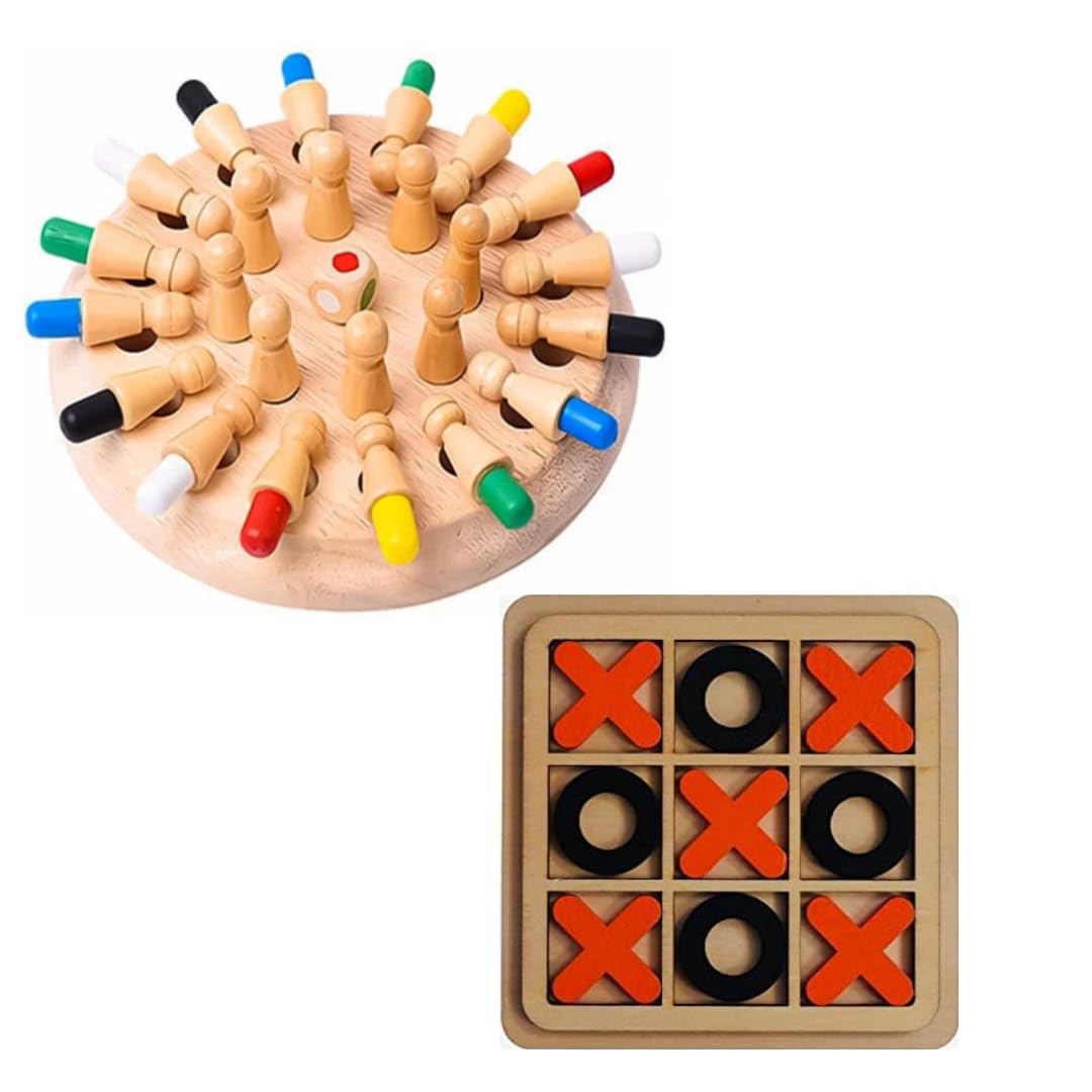 Wooden Memory Chess Board Game for Kids, Funny Block Board Game Children Learning and Educational Parent Child Interaction Toy Brain Training Games for Kids